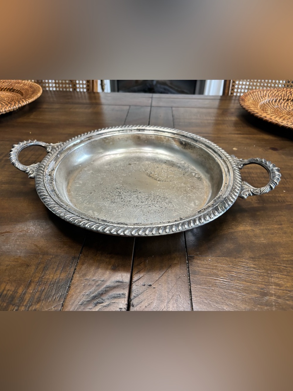 Vintage Portsmouth silverplated ornate Victorian serving tray